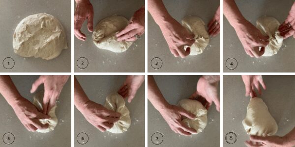 shaping your dough is part of baking simple sourdough bread.