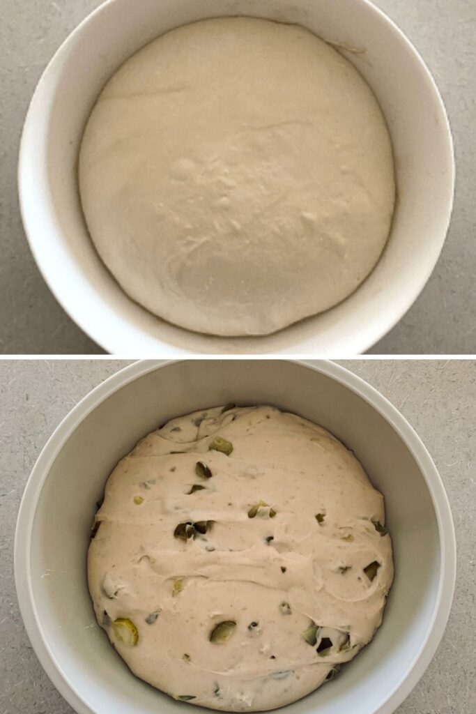 Sourdough at the end of bulk fermentation