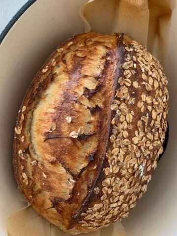 honey oat sourdough bread