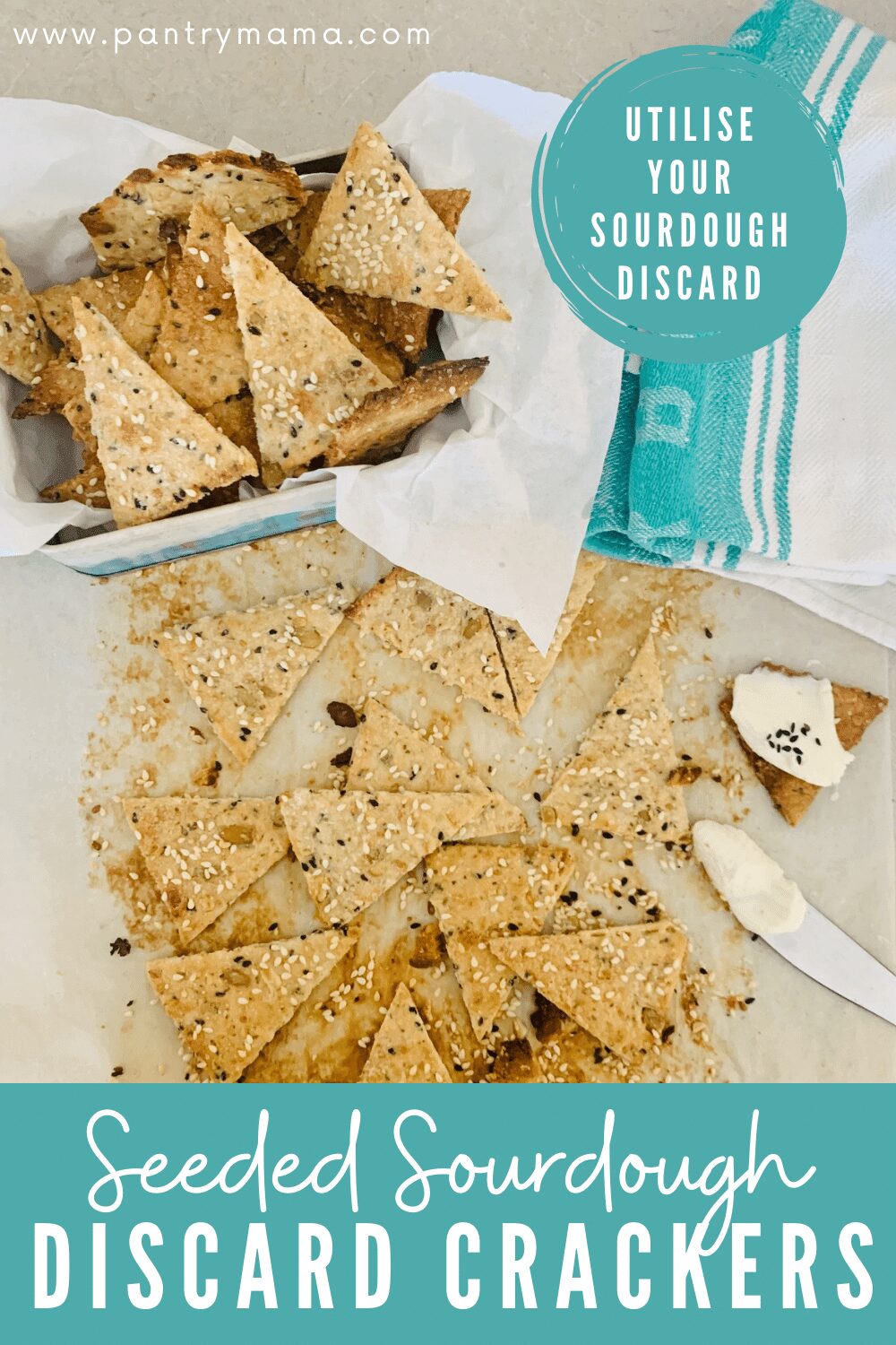Seeded Sourdough Discard Crackers The Pantry Mama