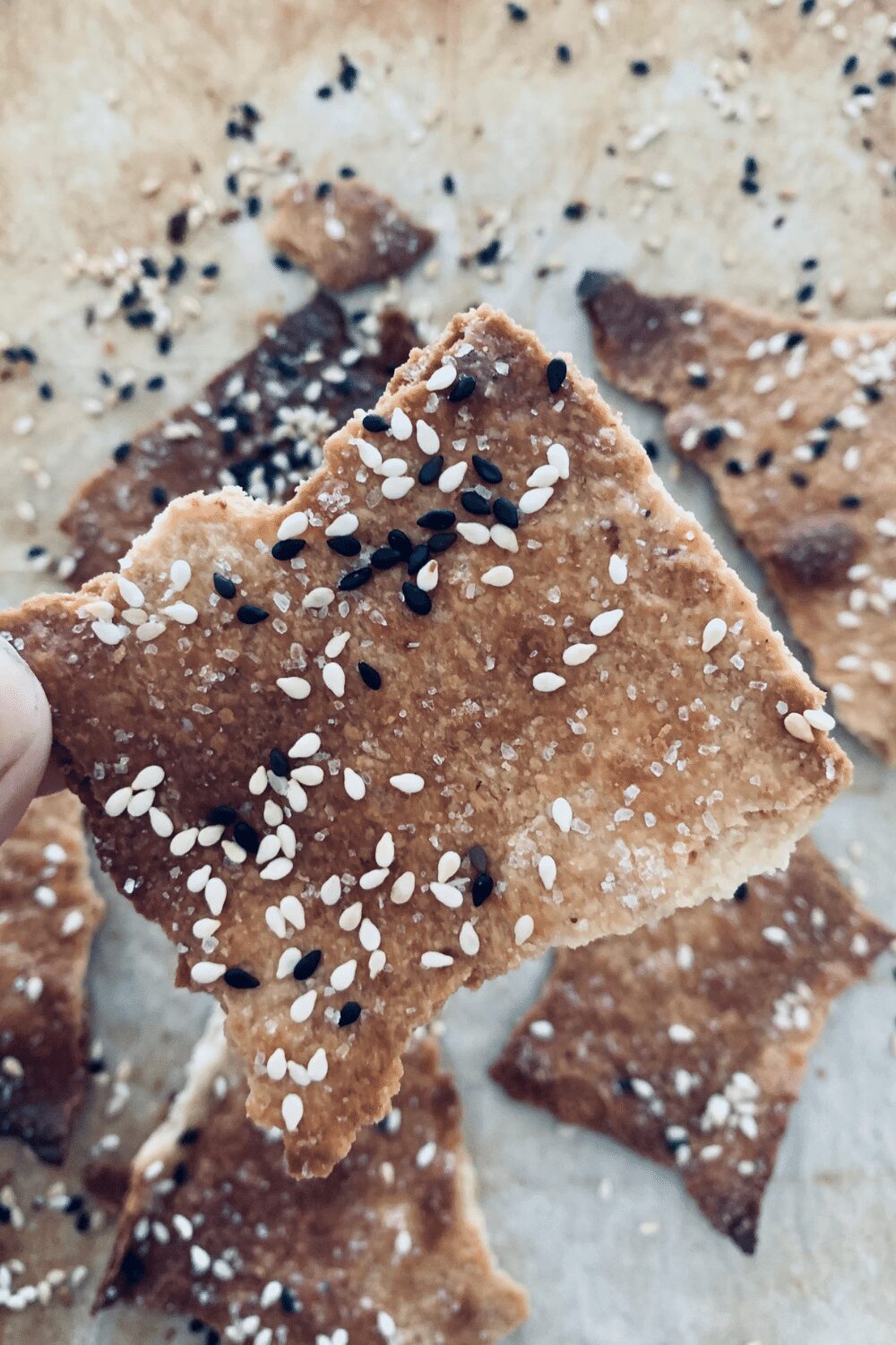 Sourdough lavosh crackers