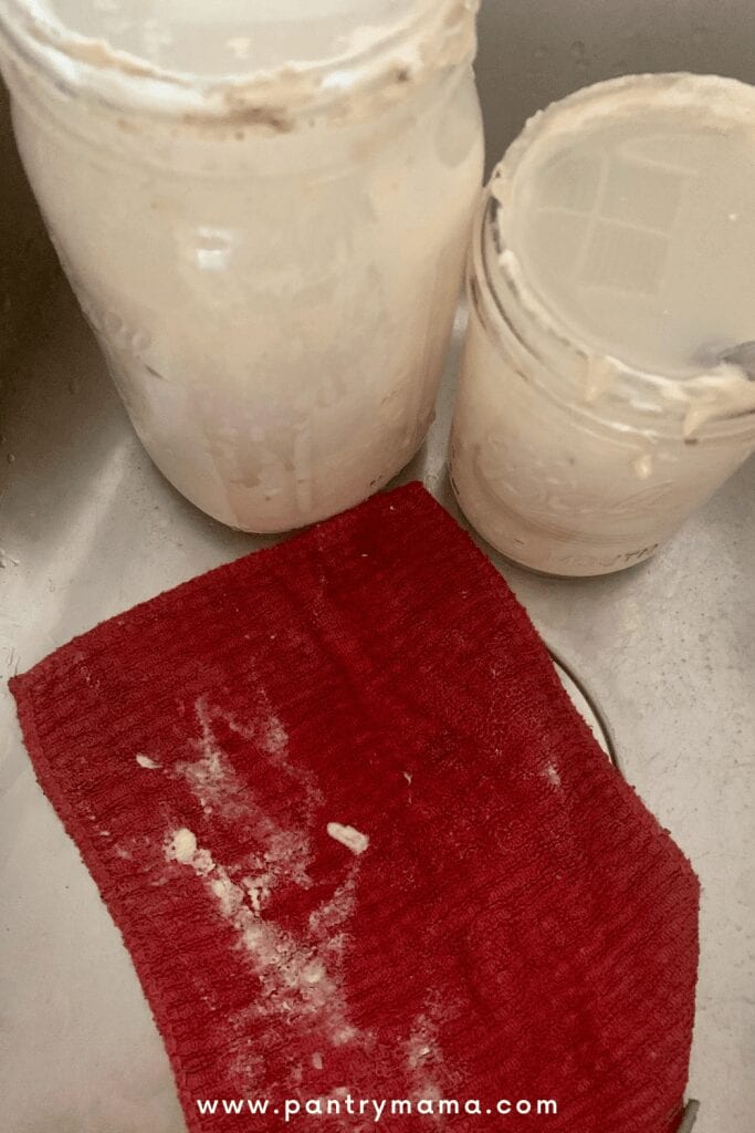 Gummy kitchen sponge from cleaning up sourdough mess.