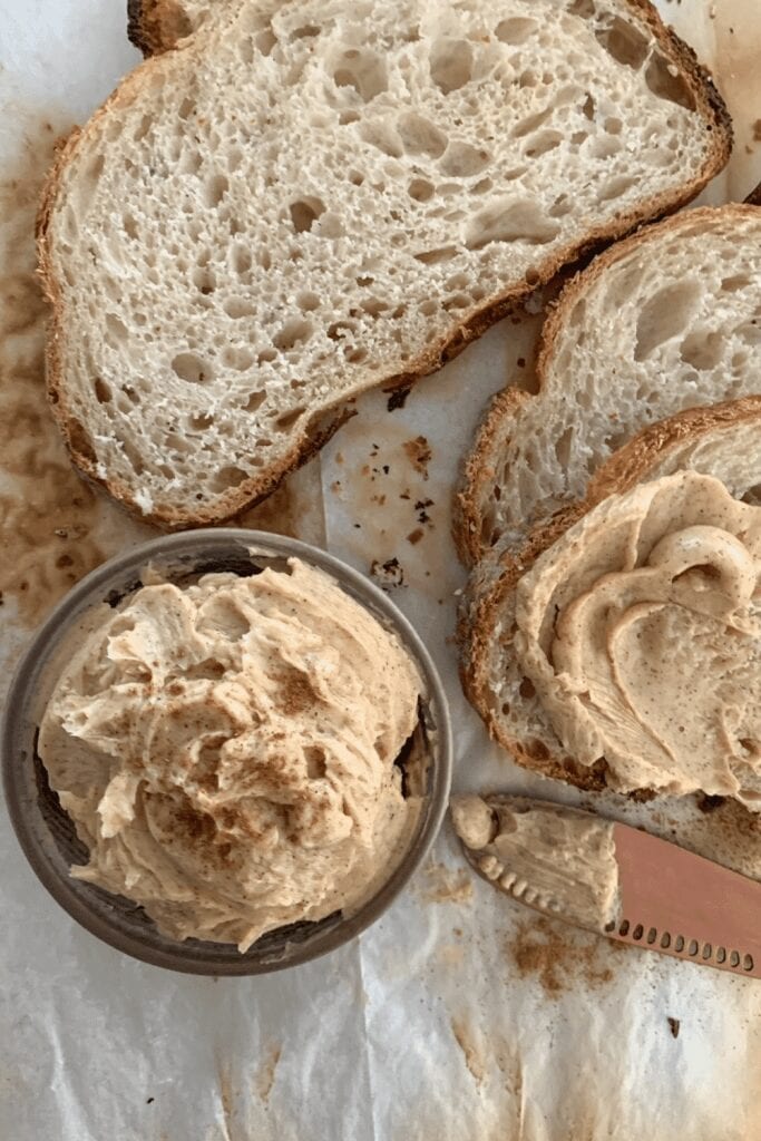 Sweet topping for sourdough bread