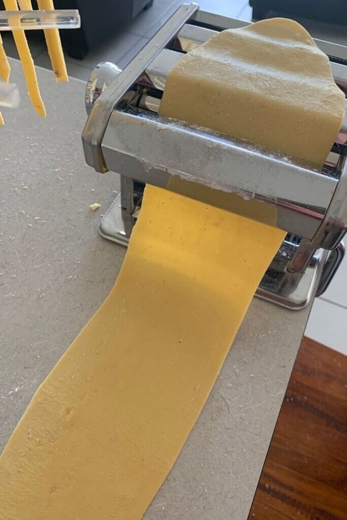 Sourdough pasta using a pasta machine