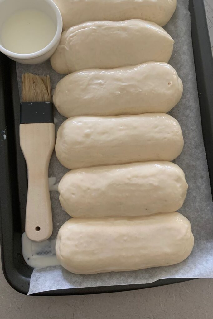 Sourdough hot dog rolls.