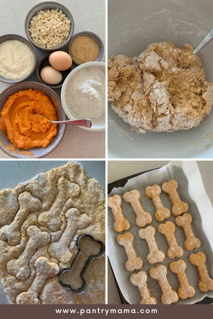 Sourdough dog treats process.