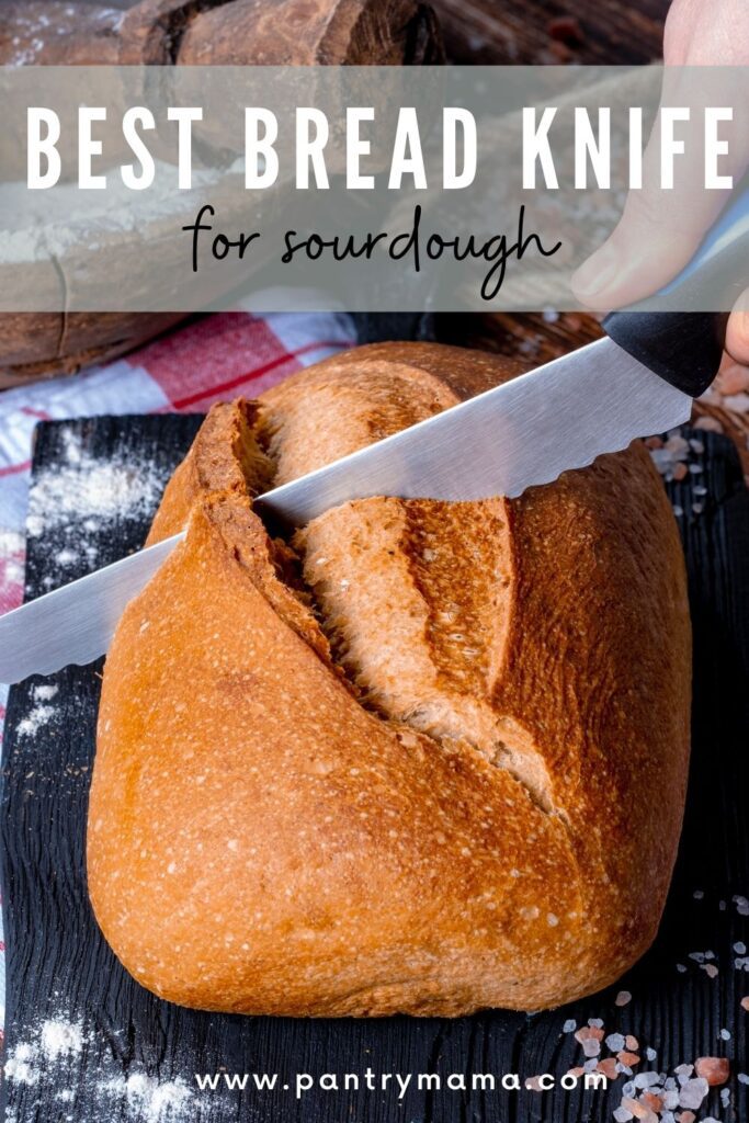 Pinterest Graphic for best knife for sourdough bread.