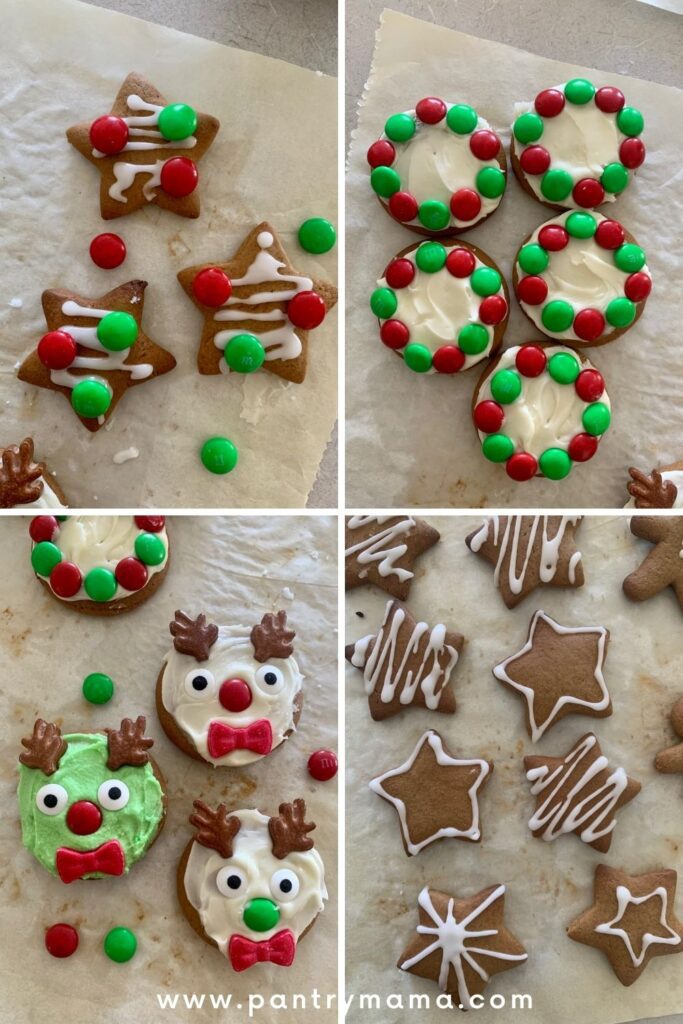 Ideas for decorating Sourdough Gingerbread Cookies for Christmas