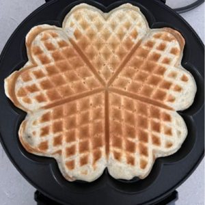 Cooking sourdough discard waffles on an electric waffle maker