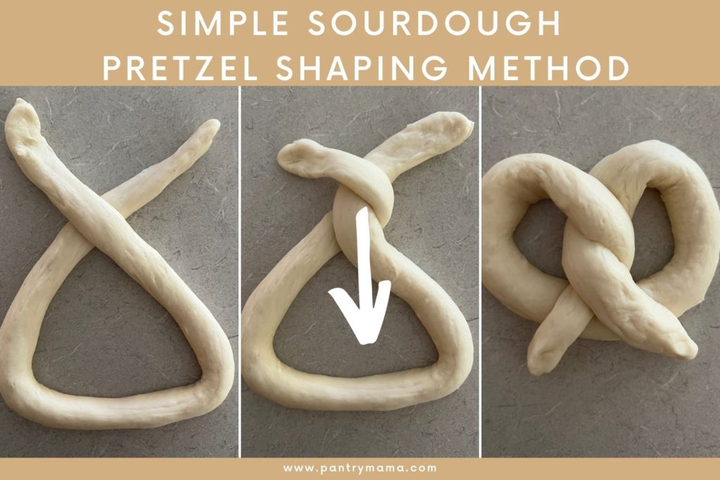 instructions for shaping sourdough pretzels