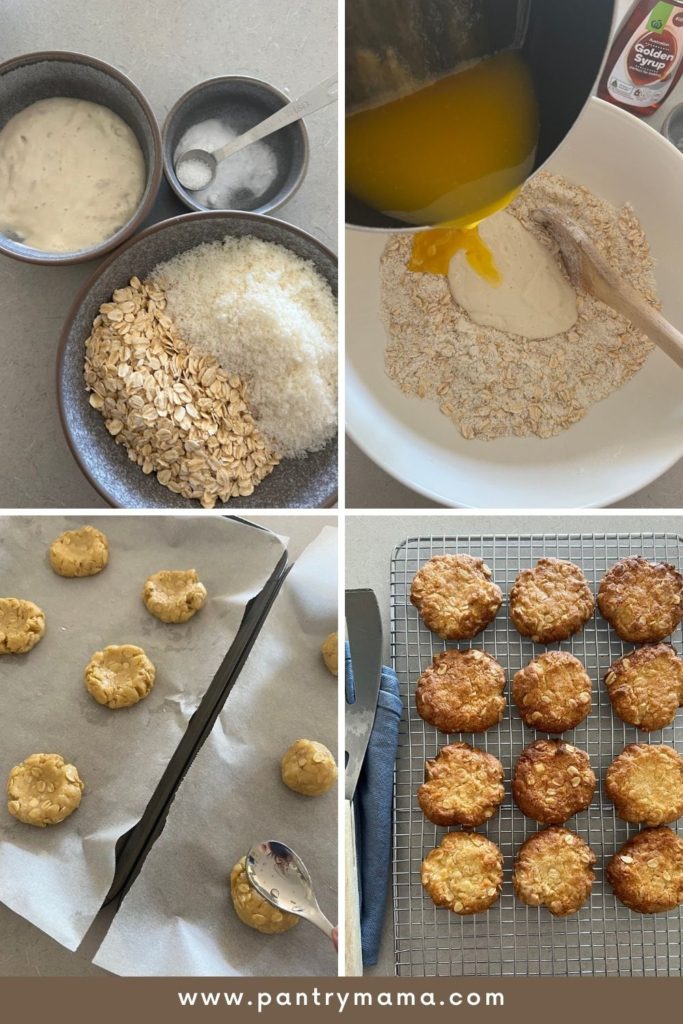 Process of making sourdough Anzac Biscuits