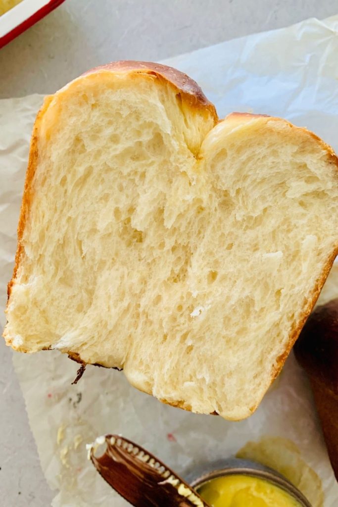 Adding milk can give a soft, closed crumb like this sourdough brioche loaf