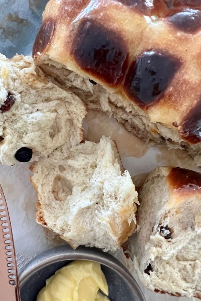 Sourdough Hot Cross Buns made with Sourdough Discard