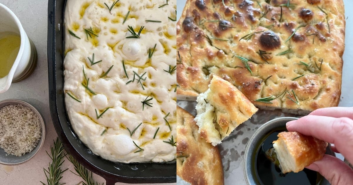 Simple Sourdough Focaccia Bread [bubbly + delicious]