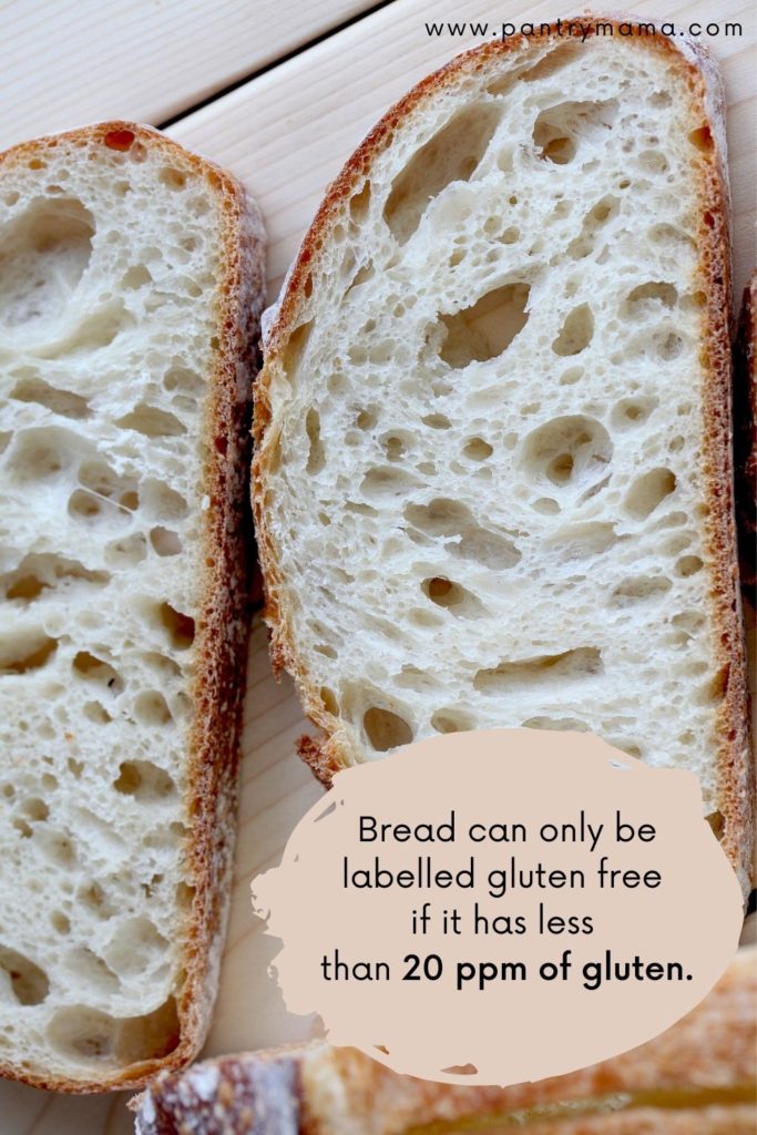 Infographic - Bread must contain less than 20ppm gluten to be labelled gluten free