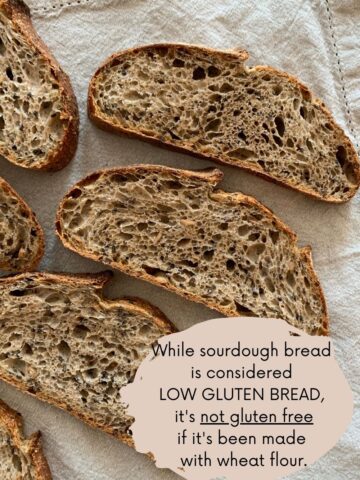 INFO GRAPHIC - SOURDOUGH BREAD IS LOW GLUTEN BREAD - IT IS NOT GLUTEN FREE