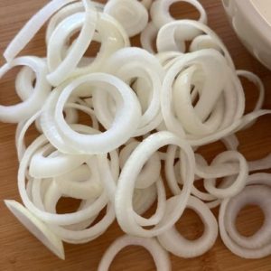brown onion sliced into rings