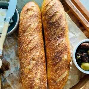 SOURDOUGH BAGUETTES FOR BEGINNERS - RECIPE FEATURE IMAGE