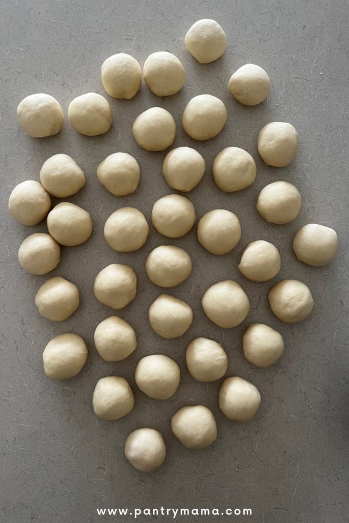 Balls of dough ready to make monkey bread