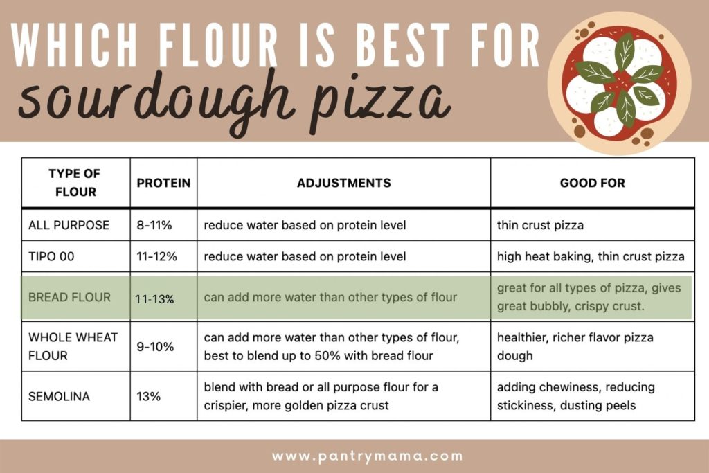 BEST FLOUR FOR SOURDOUGH PIZZA INFOGRAPHIC