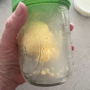 Washing butter with iced water