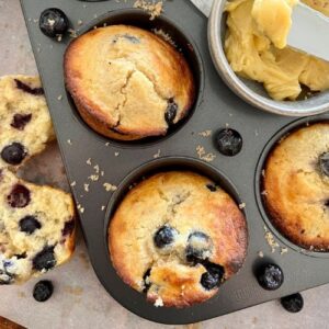 OVERNIGHT SOURDOUGH BLUEBERRY MUFFINS - RECIPE FEATURE IMAGE