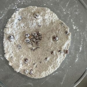 Mix all dry ingredients for sourdough biscotti together in a separate bowl until well combined.