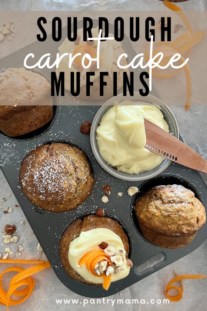 Sourdough Carrot Cake Muffins