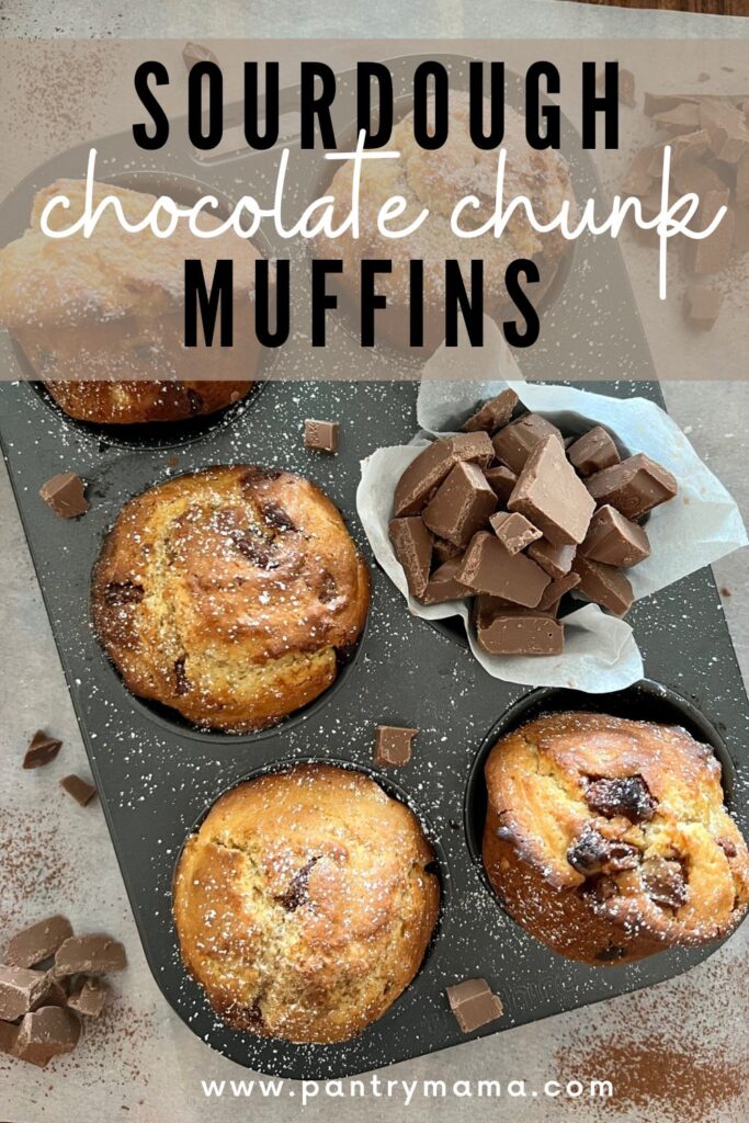 SOURDOUGH CHOCOLATE CHUNK MUFFINS - PINTEREST IMAGE