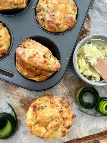 Sourdough Zucchini Muffins (with cheese and chives)