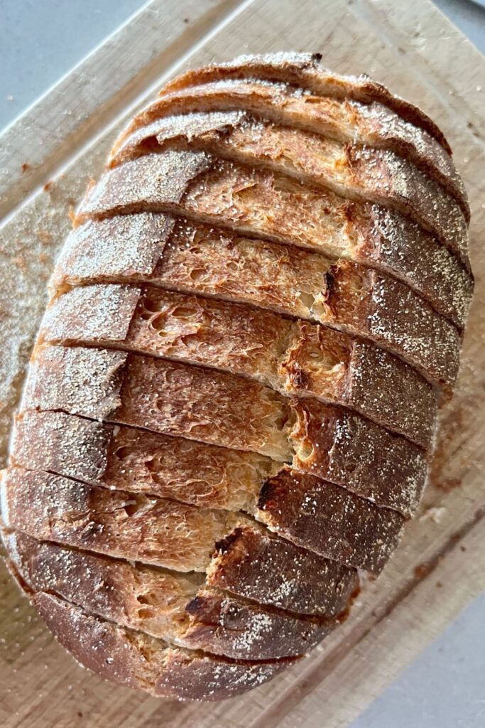 Baking sourdough bread in clay baker - Sourdough&Olives