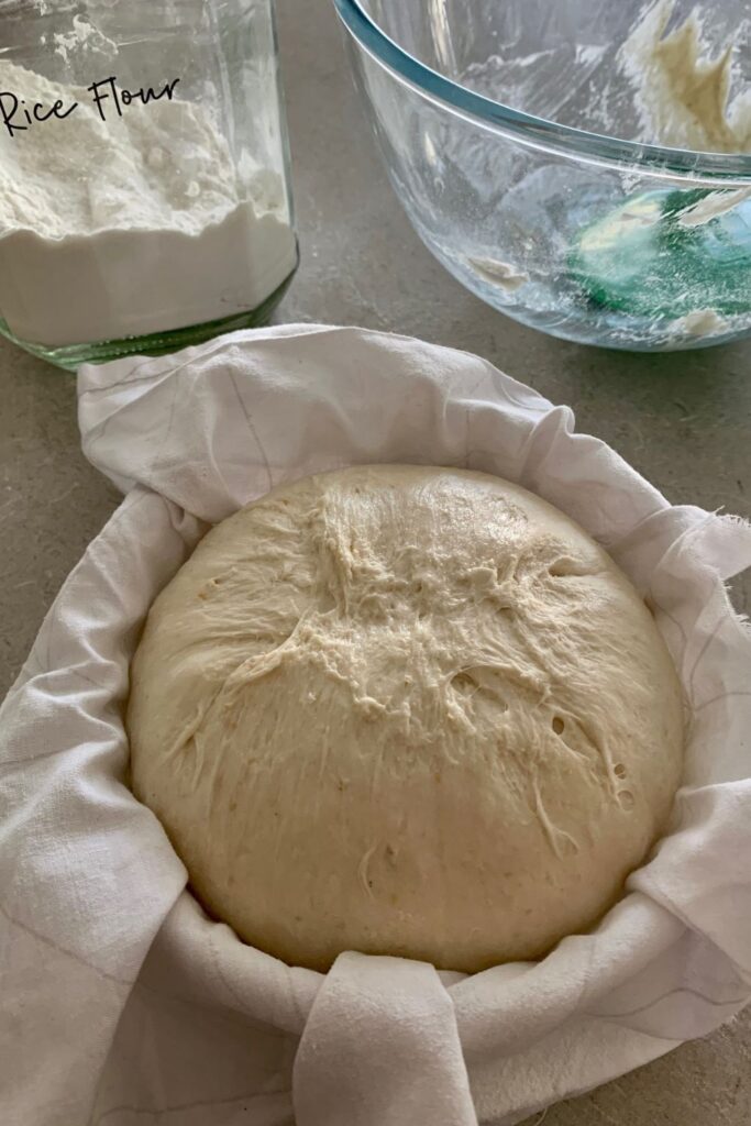 Sourdough on a budget using a ricotta basket and thin cotton cloth as a sourdough banneton