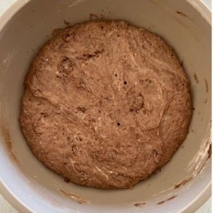 Sourdough chocolate cake - fermented flour and milk mixture