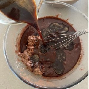 Adding coffee and overnight ferment to sourdough chocolate cake batter