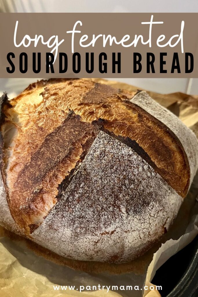 LONG FERMENTED SOURDOUGH BREAD RECIPE - PINTEREST IMAGE