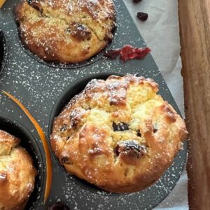 ORANGE CRANBERRY SOURDOUGH MUFFINS - RECIPE FEATURE IMAGE