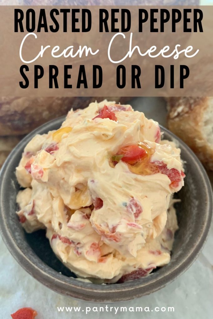 Roasted Red Pepper Cream Cheese Dip or Spread