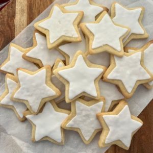 SOURDOUGH SUGAR COOKIES WITH WHITE FONDANT ICING - RECIPE FEATURE IMAGE