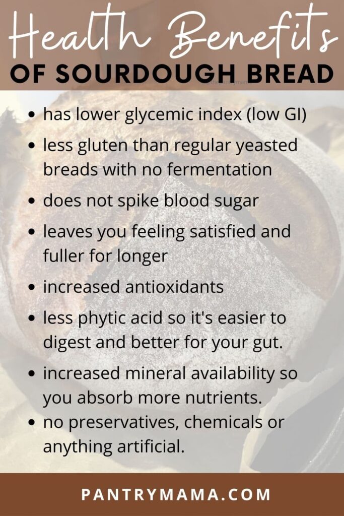 Infographic on the health benefits of sourdough bread