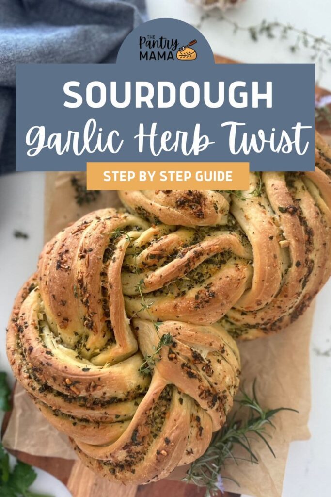 SOURDOUGH GARLIC AND HERB TWIST - PINTEREST IMAGE