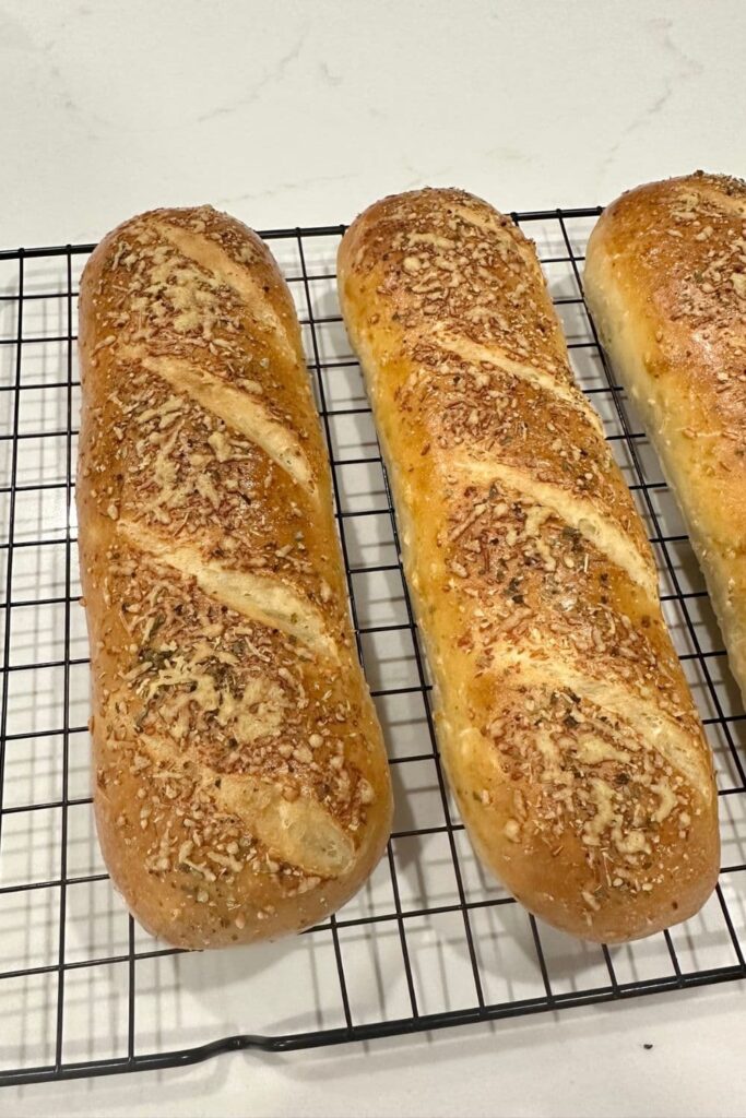 Italian Herb and Cheese Sourdough Sandwich Rolls.