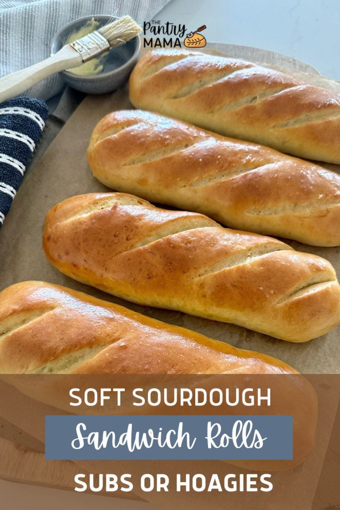 Sourdough Sandwich Rolls - Pinterest Image
