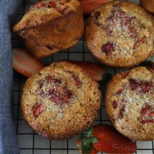 SOURDOUGH STRAWBERRY MUFFINS - RECIPE FEATURE IMAGE