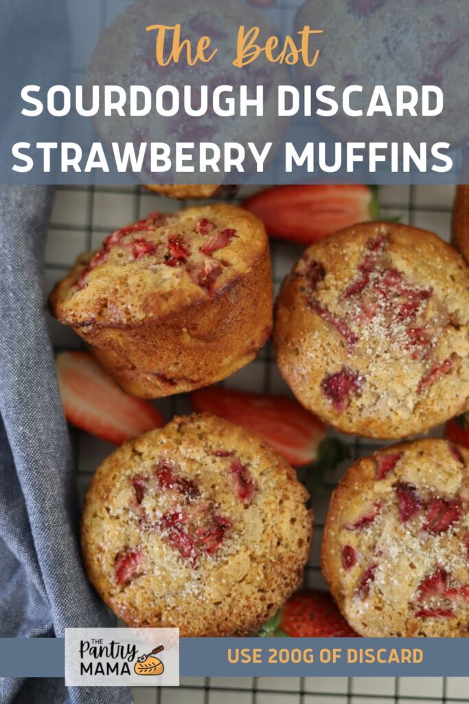 SOURDOUGH STRAWBERRY MUFFINS - PINTEREST IMAGE