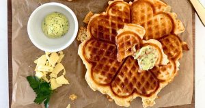 Savory Sourdough Cheese Waffles [easy discard recipe] - The Pantry Mama