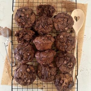 SOURDOUGH CHOCOLATE ZUCCHINI MUFFINS - RECIPE FEATURE IMAGE