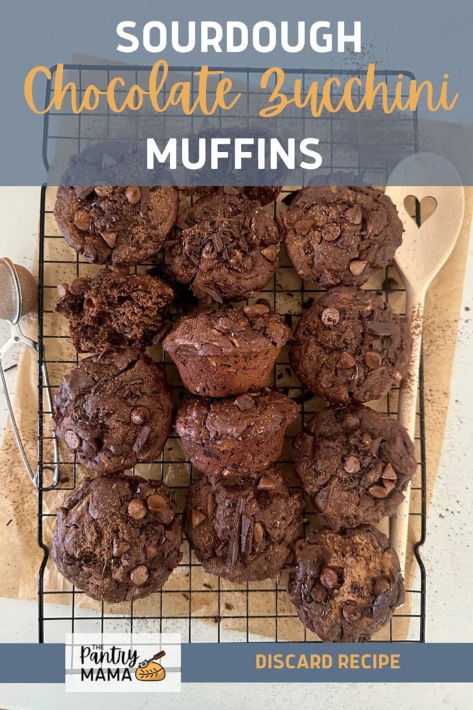 SOURDOUGH CHOCOLATE ZUCCHINI MUFFINS - PINTEREST IMAGE