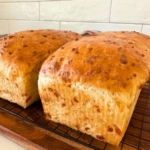 Golden sourdough cheese bread - recipe feature image