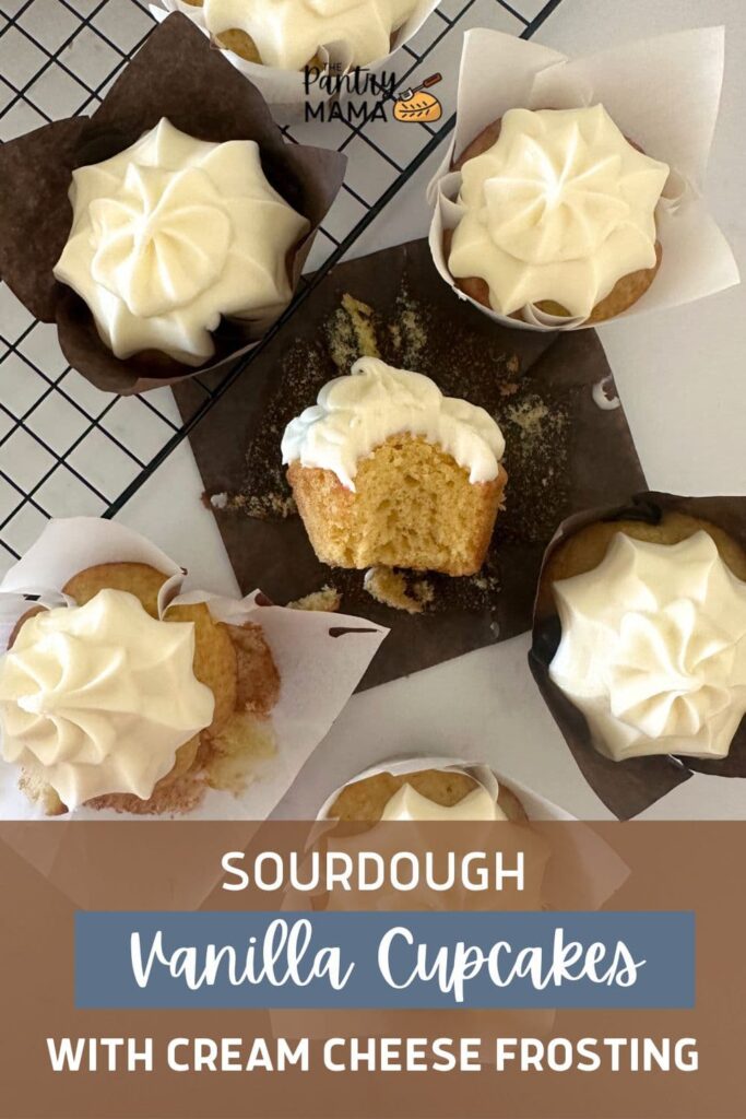 SOURDOUGH VANILLA CUPCAKES - PINTEREST IMAGE