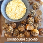 Sourdough Discard Bagel Bites with Honey Cream Cheese Dip - Pinterest Image